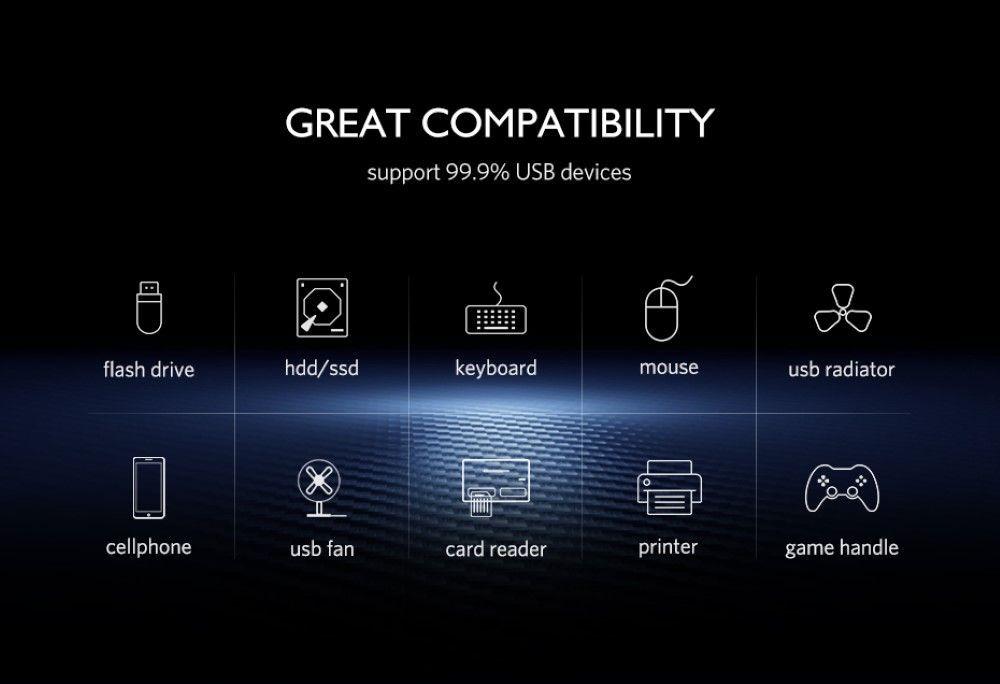 HUB USB 3.0 Negro 4 en 1 modelo CR113 1mt Ugreen-3