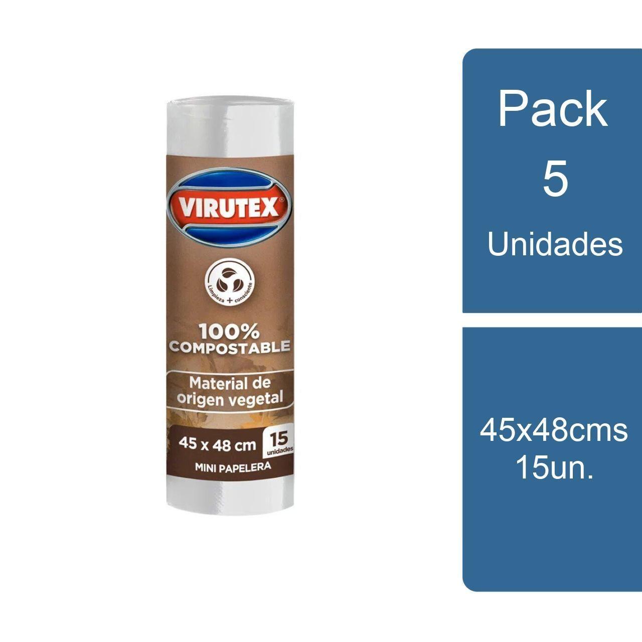 Pack 5x15 Bolsa para Residuos Compostables 45x48cms Virutex-0