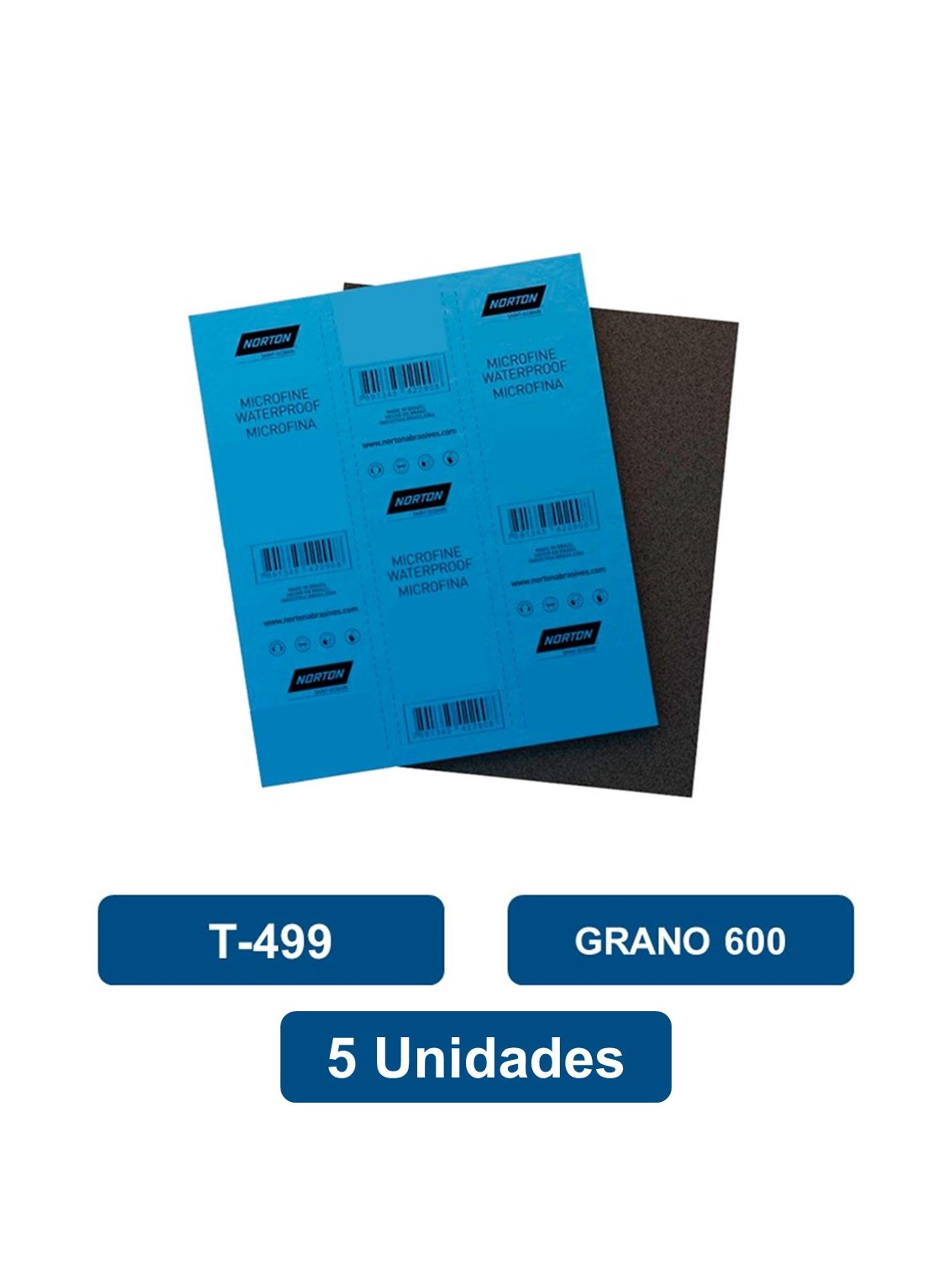 Lija al Agua T-419 Grano 600 5un. Norton-0