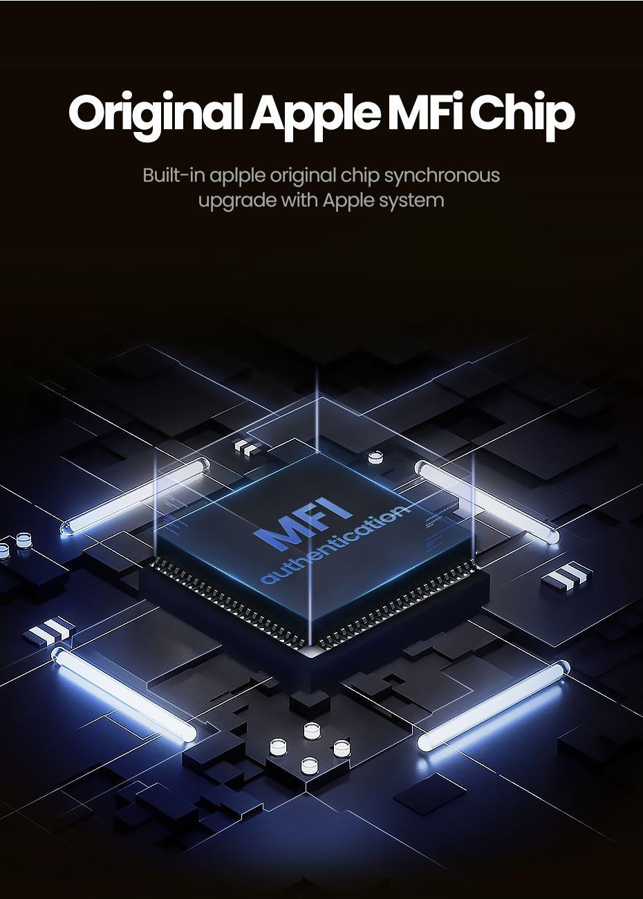 Cable USB-A a Lightning (iPhone) Bco Certificado 1mt Ugreen-6