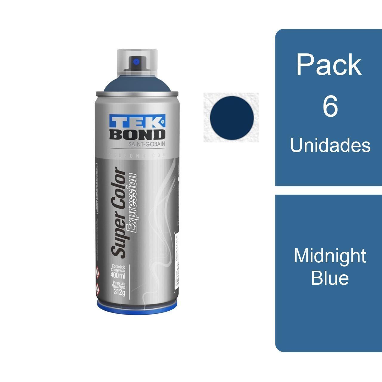 Pack 6 pinturas Aerosol Spray Expression Midn Blue TEKBond-0