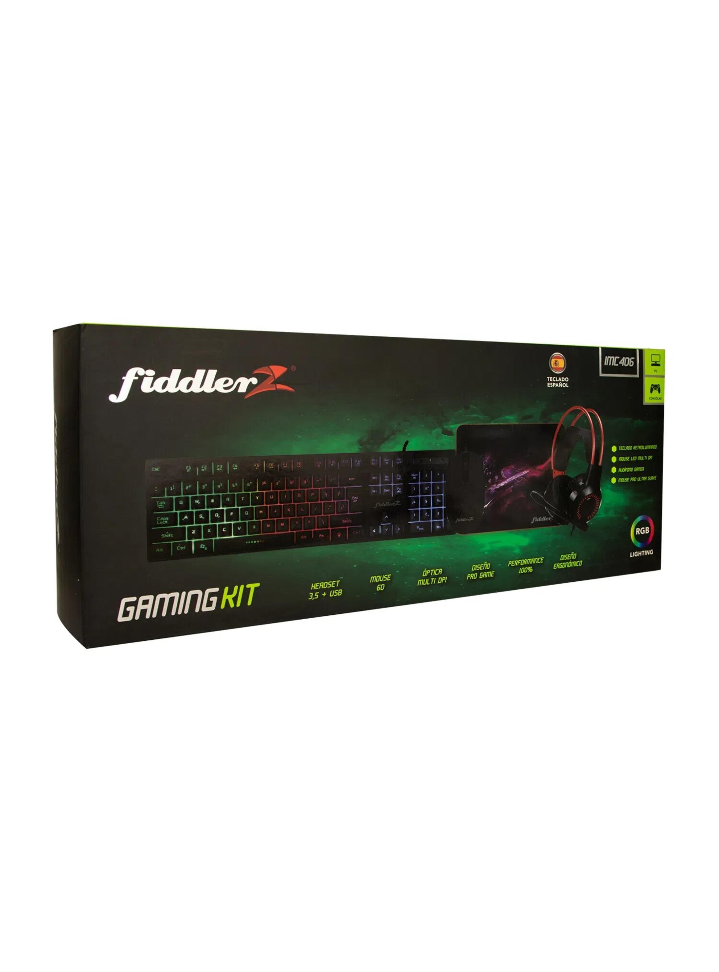 Set Gamer Teclado + Mouse + Audifonos + Mouse Pad Fiddler Z-1