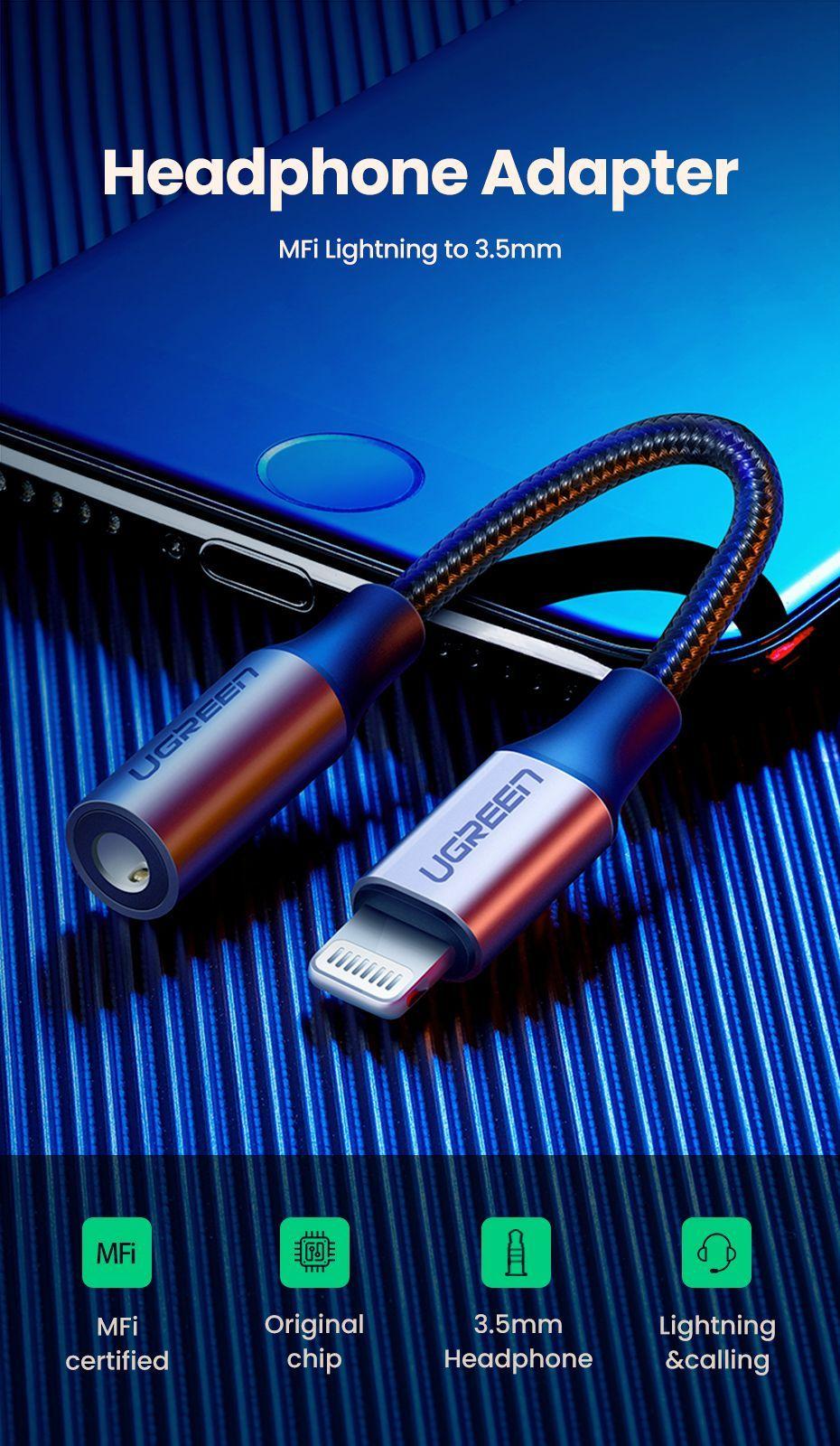 Adaptador Lightning a 3.5mm mini jack Certificado Ugreen-2