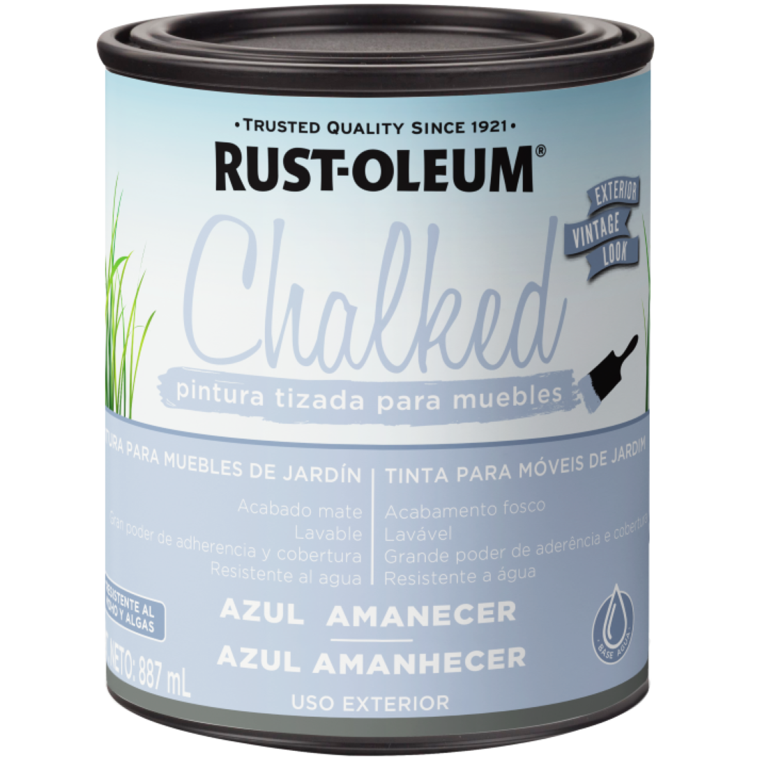 Pintura Chalked Tizada Exterior Azul Amanecer Rust Oleum-0