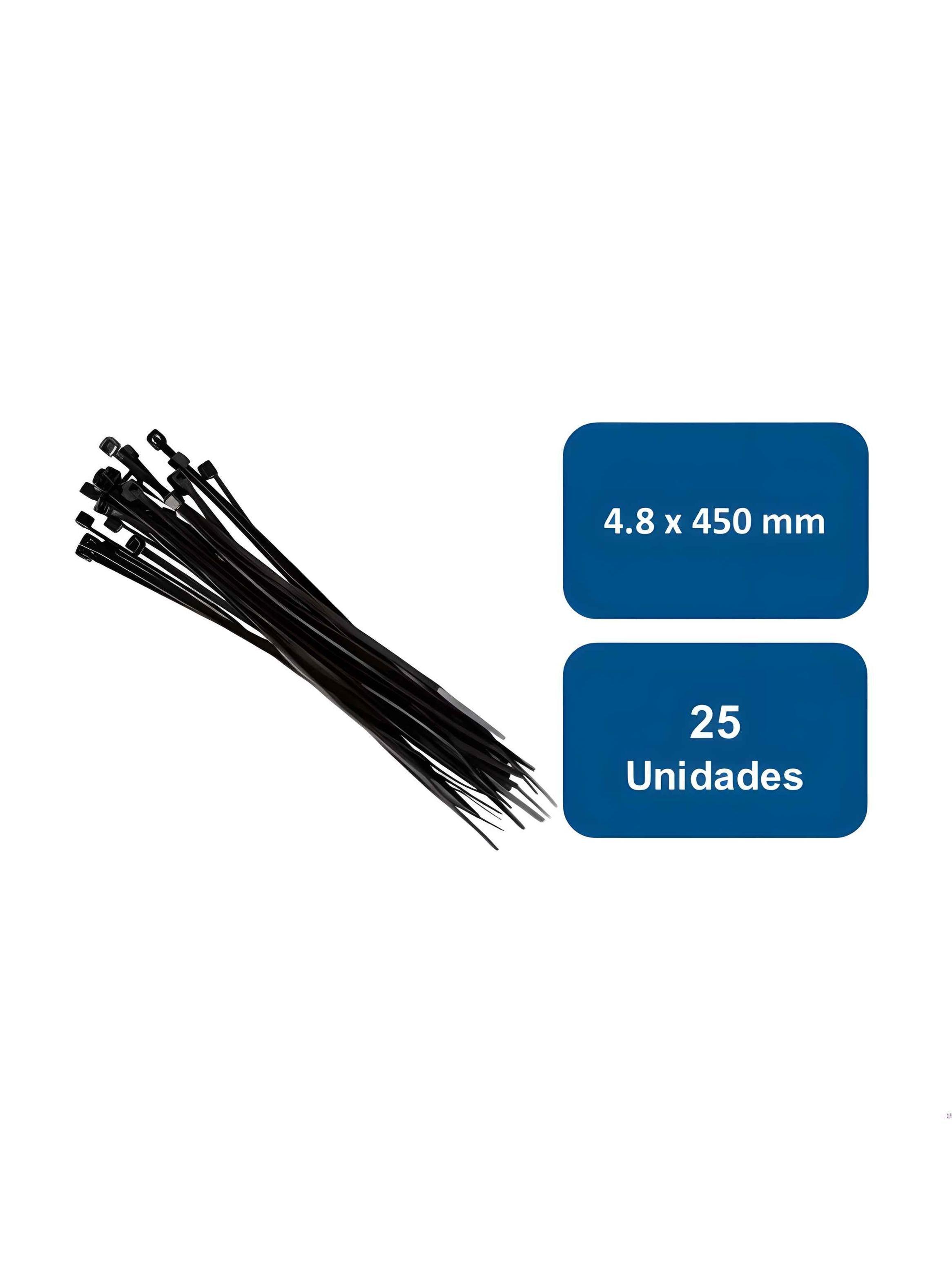 Amarra Plástica Negra 4.8x450mm 25un. Macrotel-0