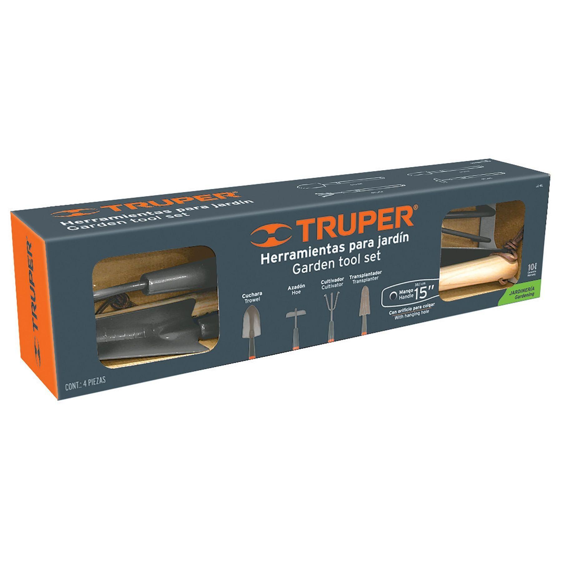 Truper Herramientas Para Jardin Mango Largo Juego 4 Piezas-1