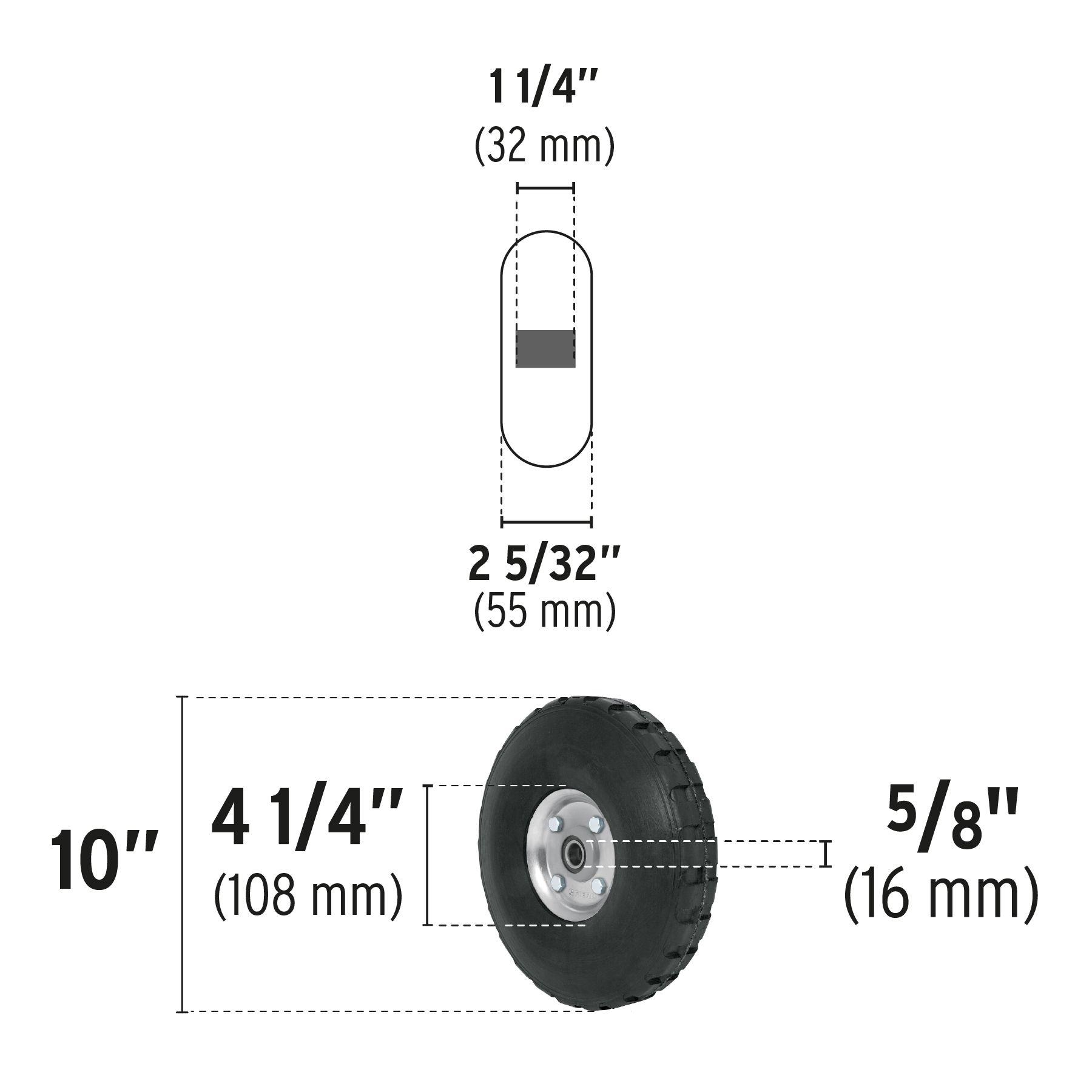 Rueda para carro/yegua sólida 10" / 130kg - Pretul-2