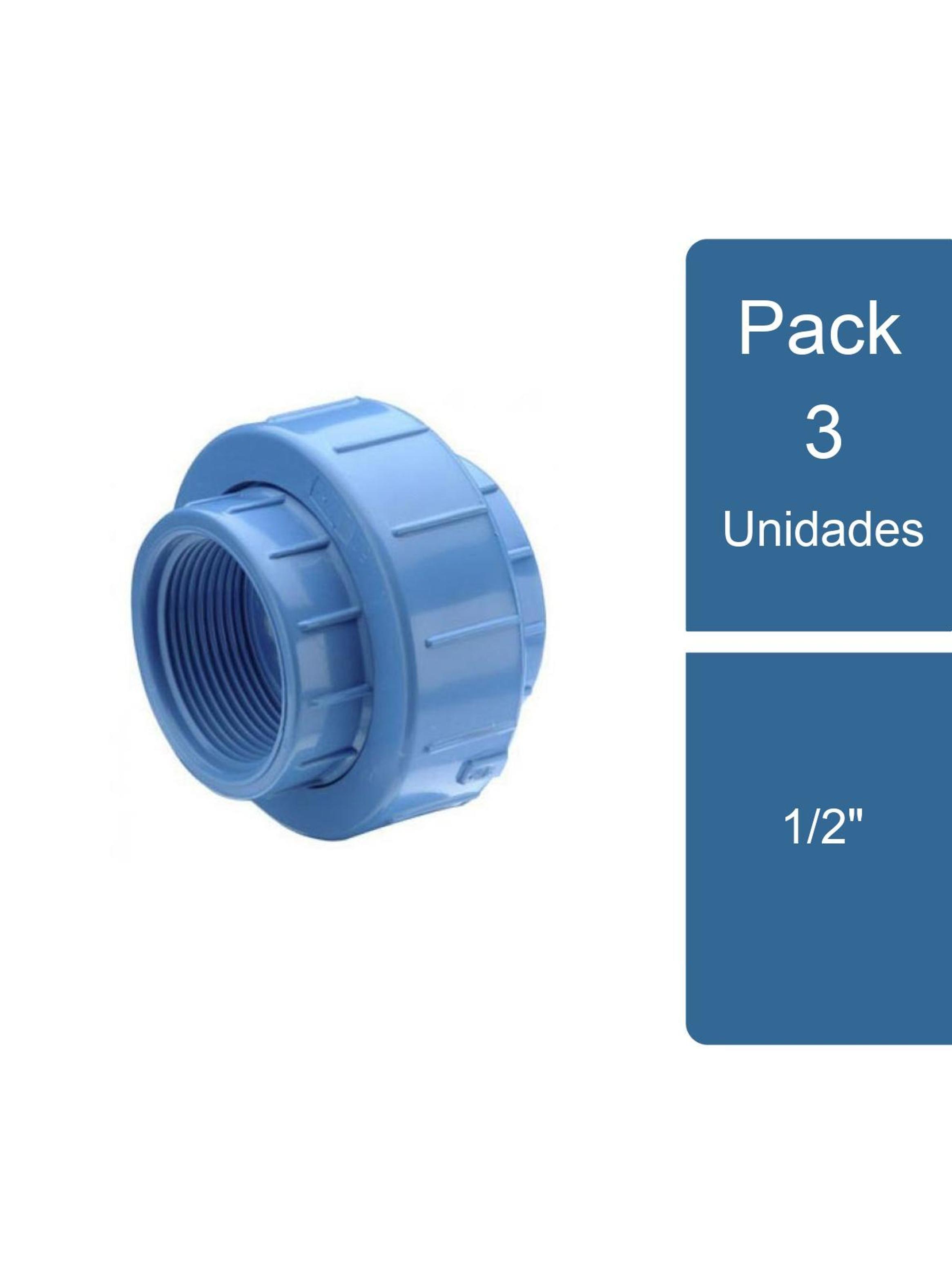 Pack 3 Unión Americana PVC Hidráulico HI 1/2" PVC-0