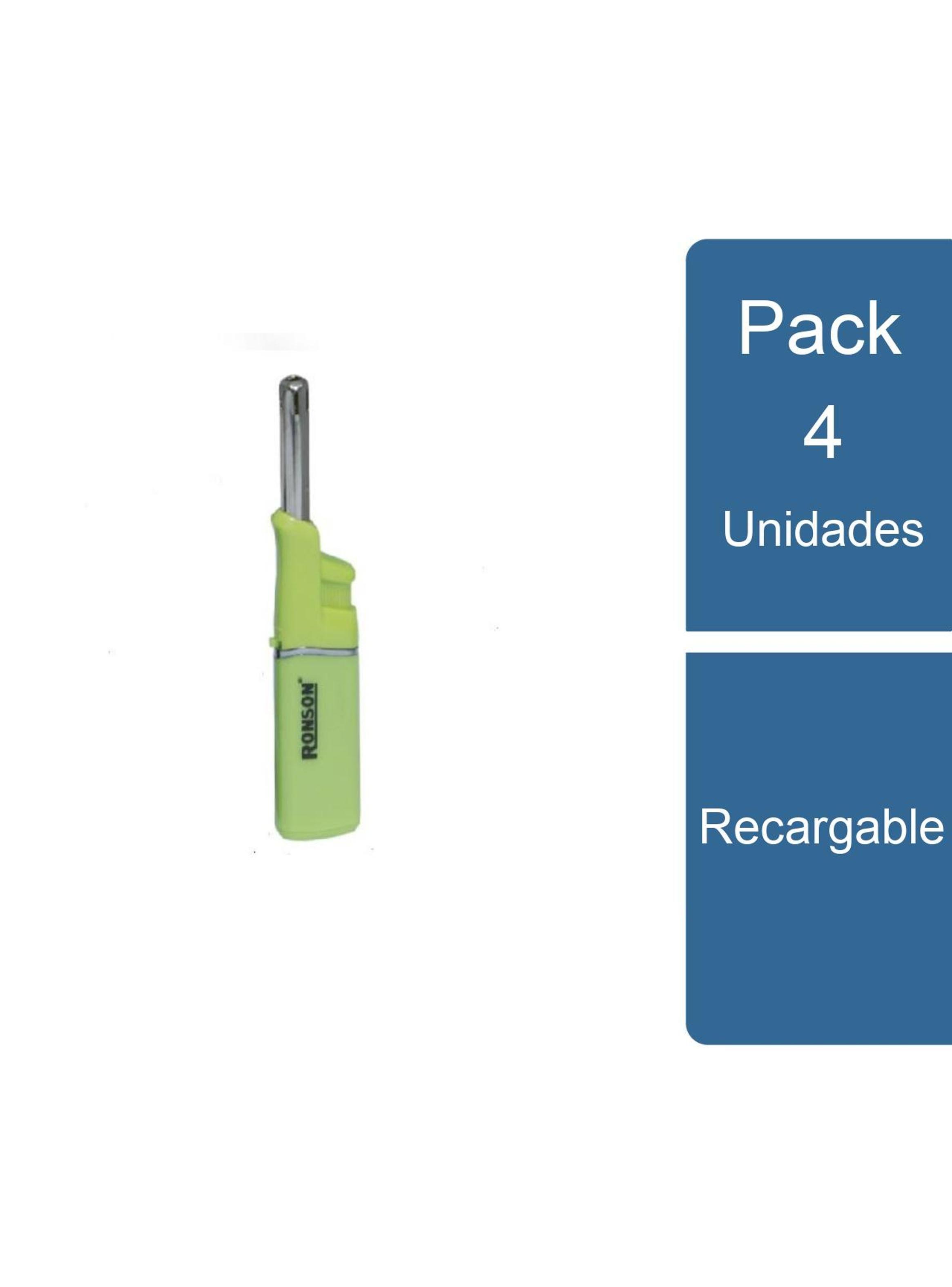 Pack 4 Encendedor Cocina Pequeño Recargable Ronson-0