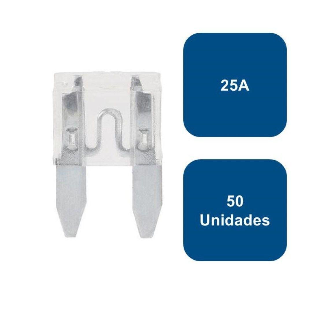 Fusible Tipo Enchufe Mini 50un. 25a Blanco Flosser-0