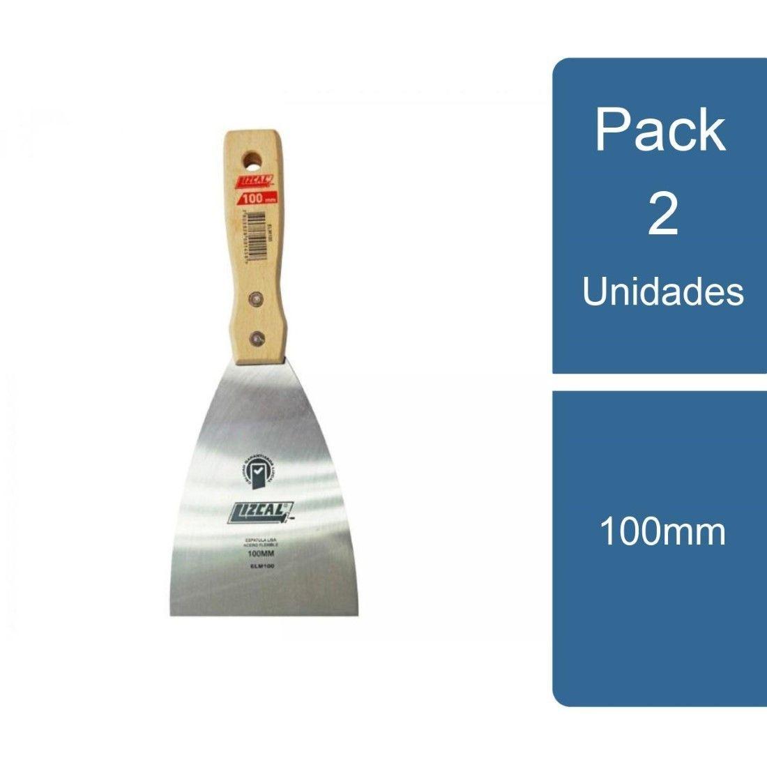 Pack 2 Espátula Metal Lisa 100mm Lizcal-0