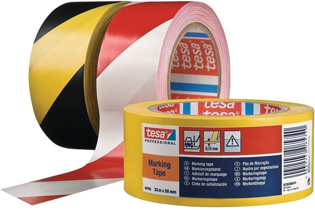 Pack 3 Cintas delimitadora 50mm x 33mts Amarilla Negra tesa-3