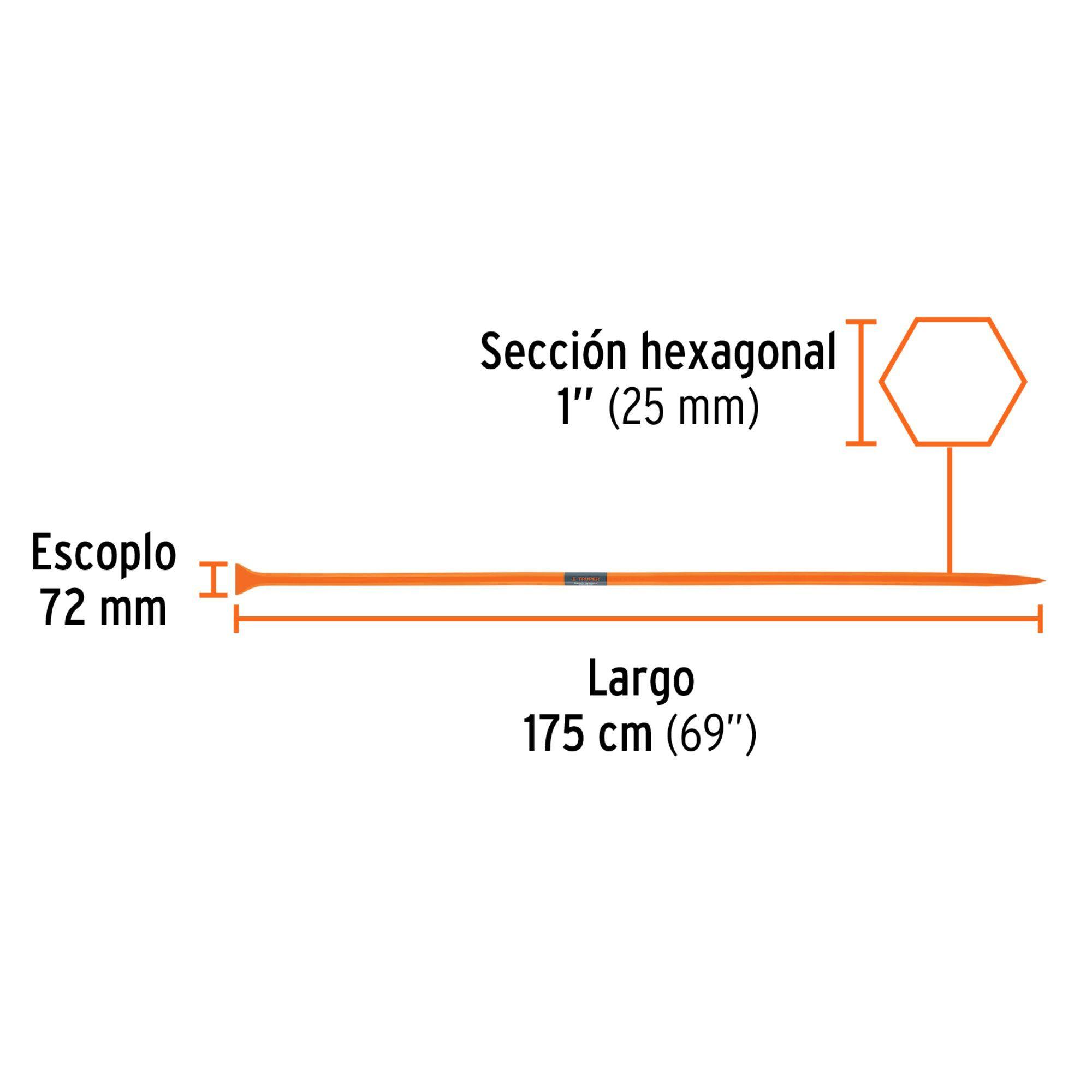 Chuzo Hexagonal 1" x 175cms BAP-175 - Truper-2