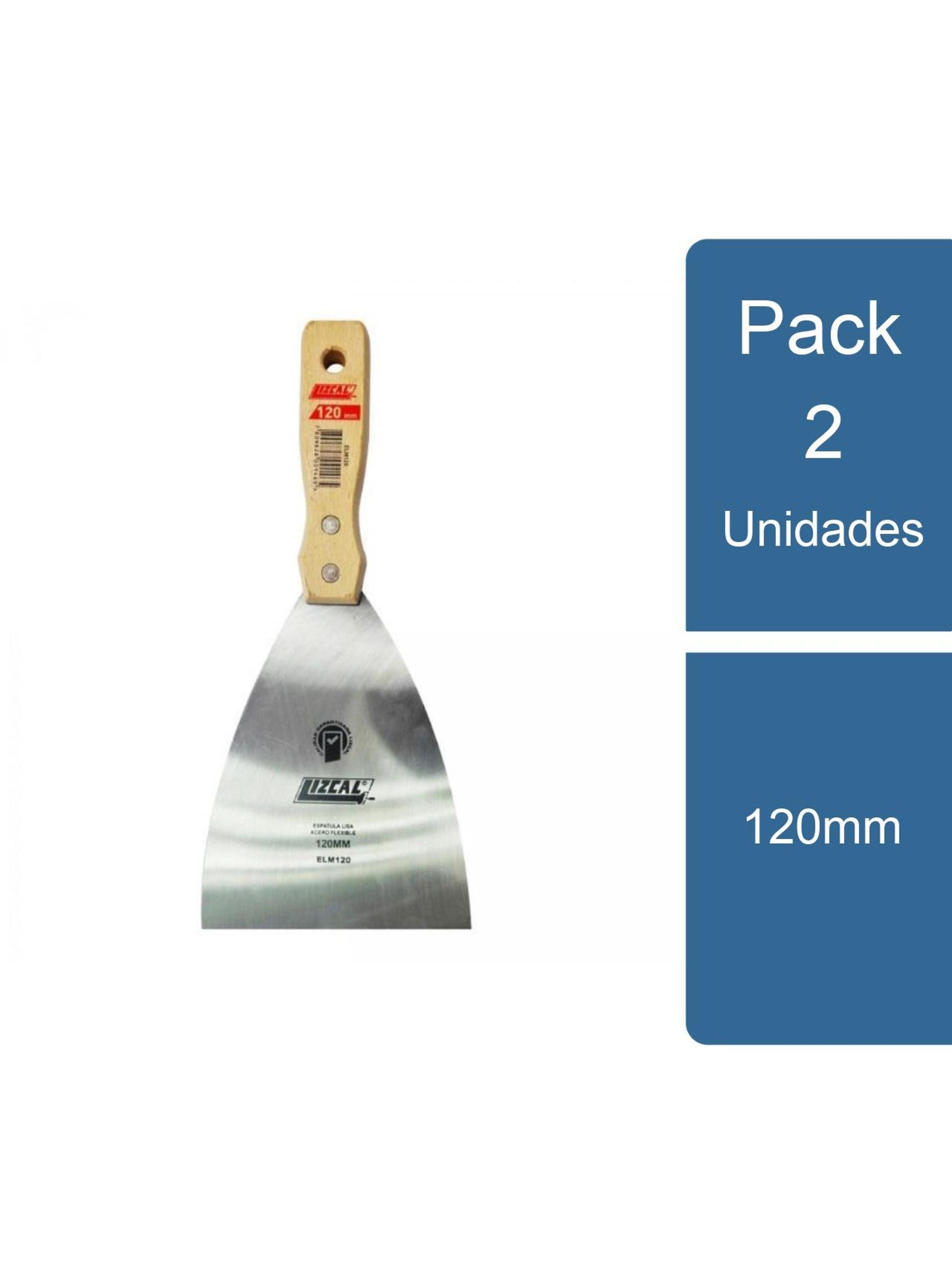 Pack 2 Espátula Metal Lisa 120mm Lizcal-0