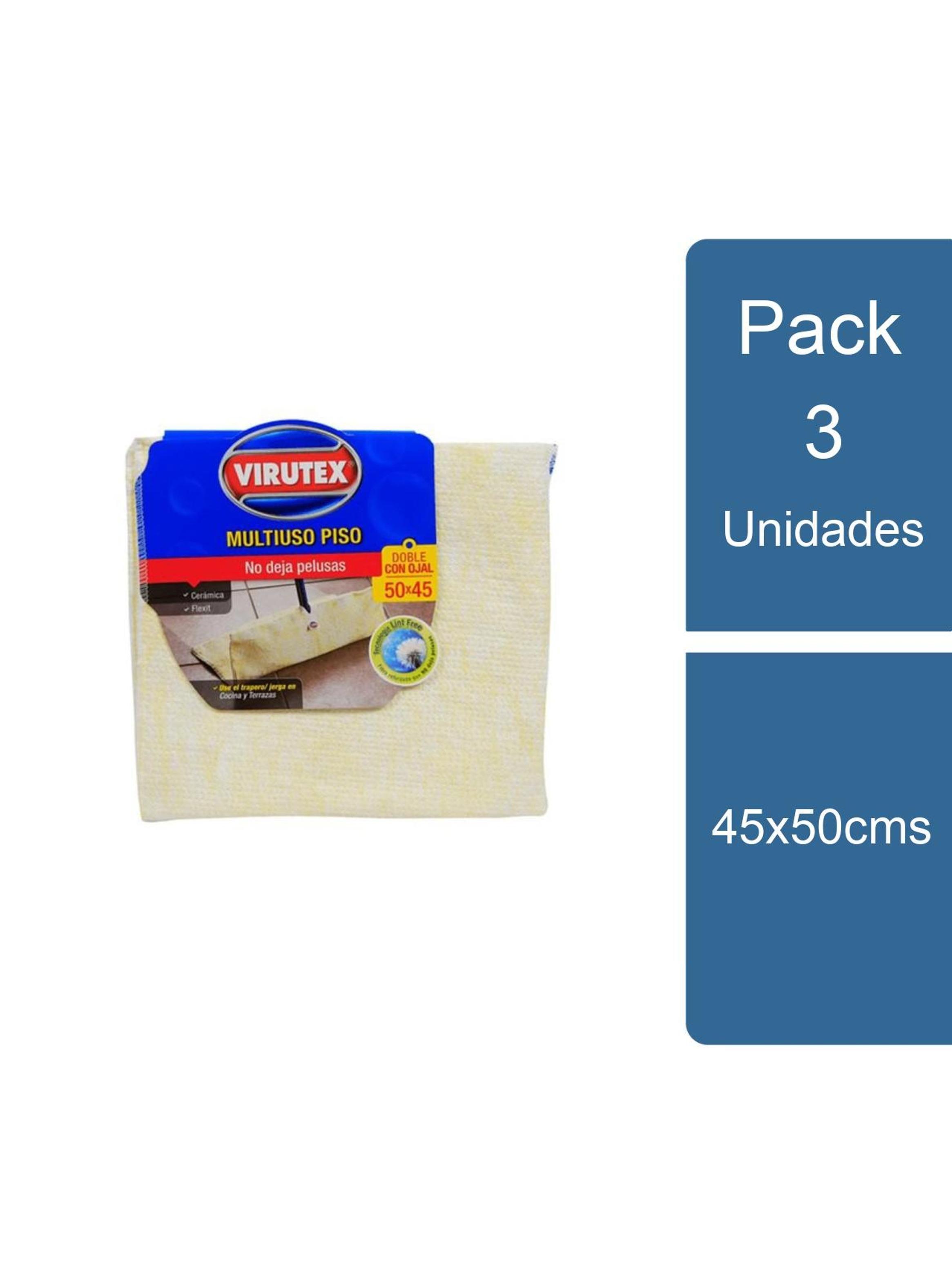 Pack 3 Trapero Algodón Doble Ojal 45x50cms Virutex-0