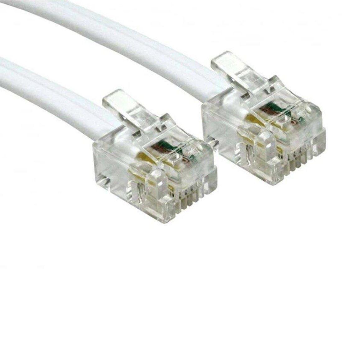 Macrotel Cable Para Teléfono Plano 5mts Blanco-0