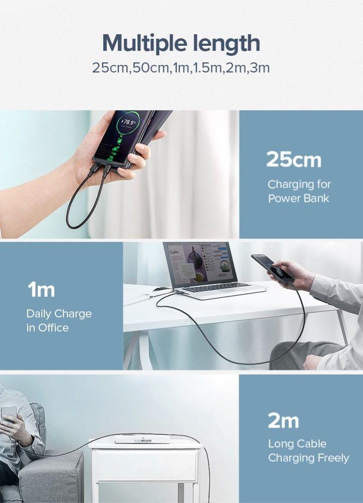 Cable USB-A a USB-C Negro modelo US287 1mt Ugreen-9