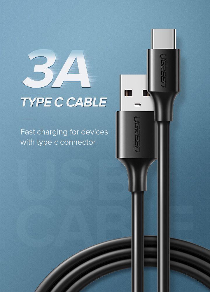 Cable USB-A a USB-C Negro modelo US287 1mt Ugreen-1