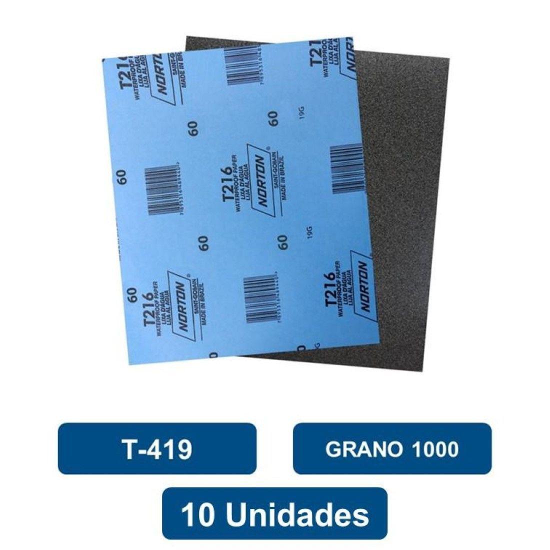 Lija Al Agua T-419 Grano 1000 10un. Norton-0