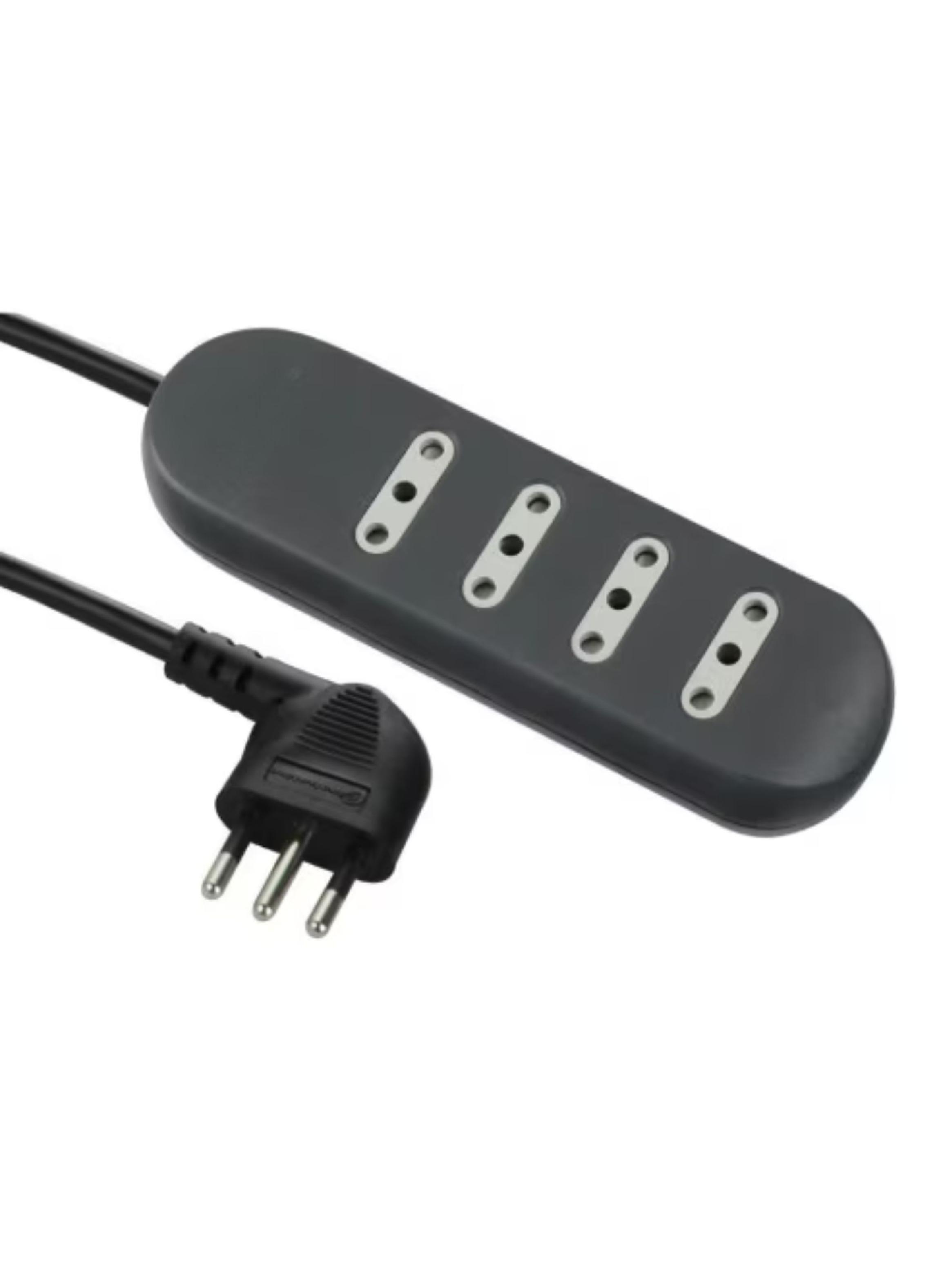 Alargador Zapatilla 4 posiciones Negro 1.5mts - Lexo-0