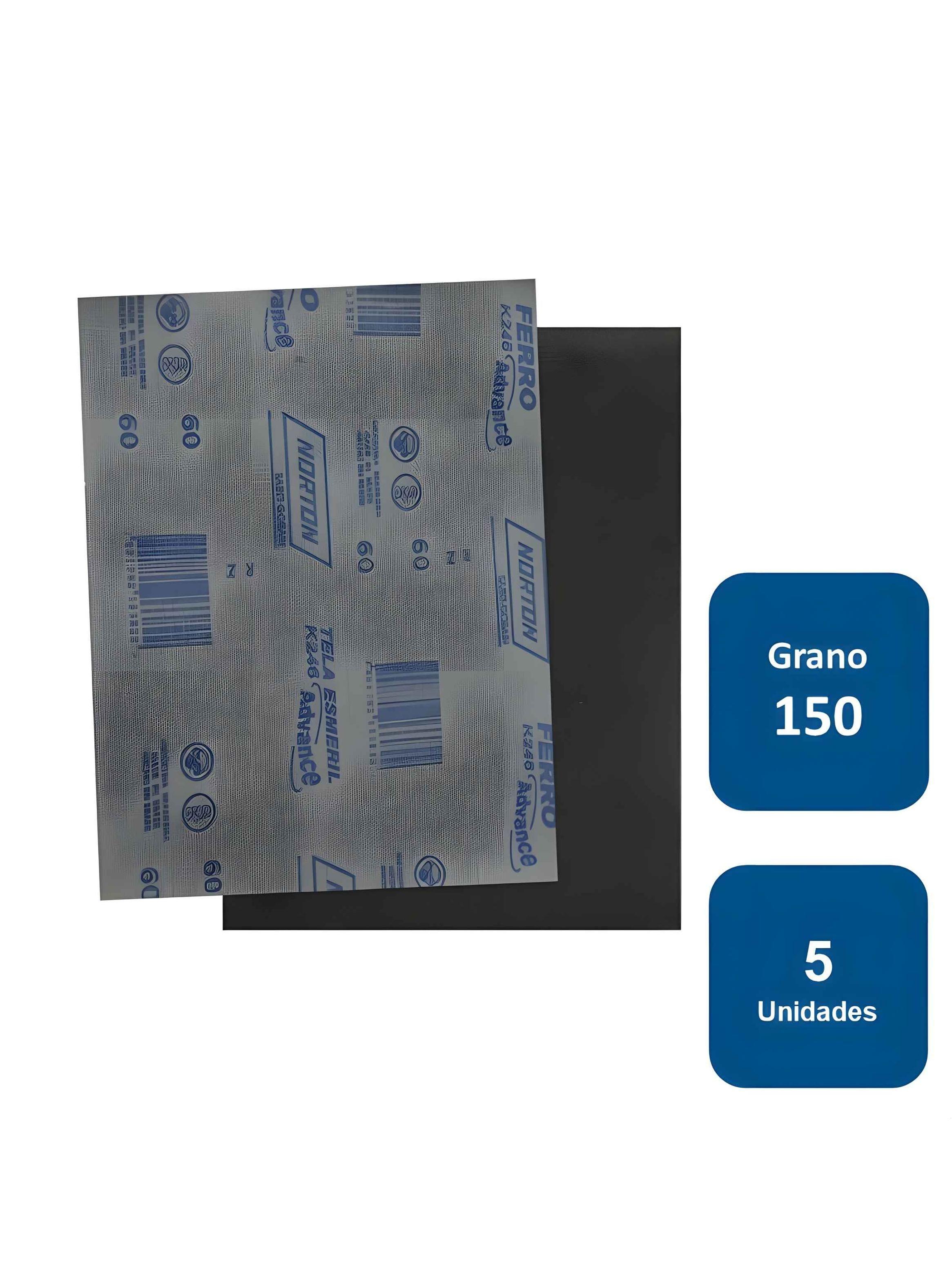 Lija Tela Para Metal Grano 150 5un. Norton-0