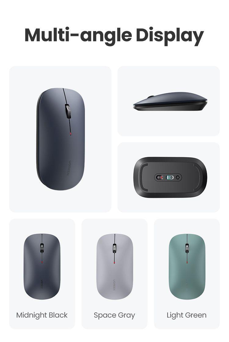 Mouse inalámbrico slim modelo MU001 Gris Ugreen-7
