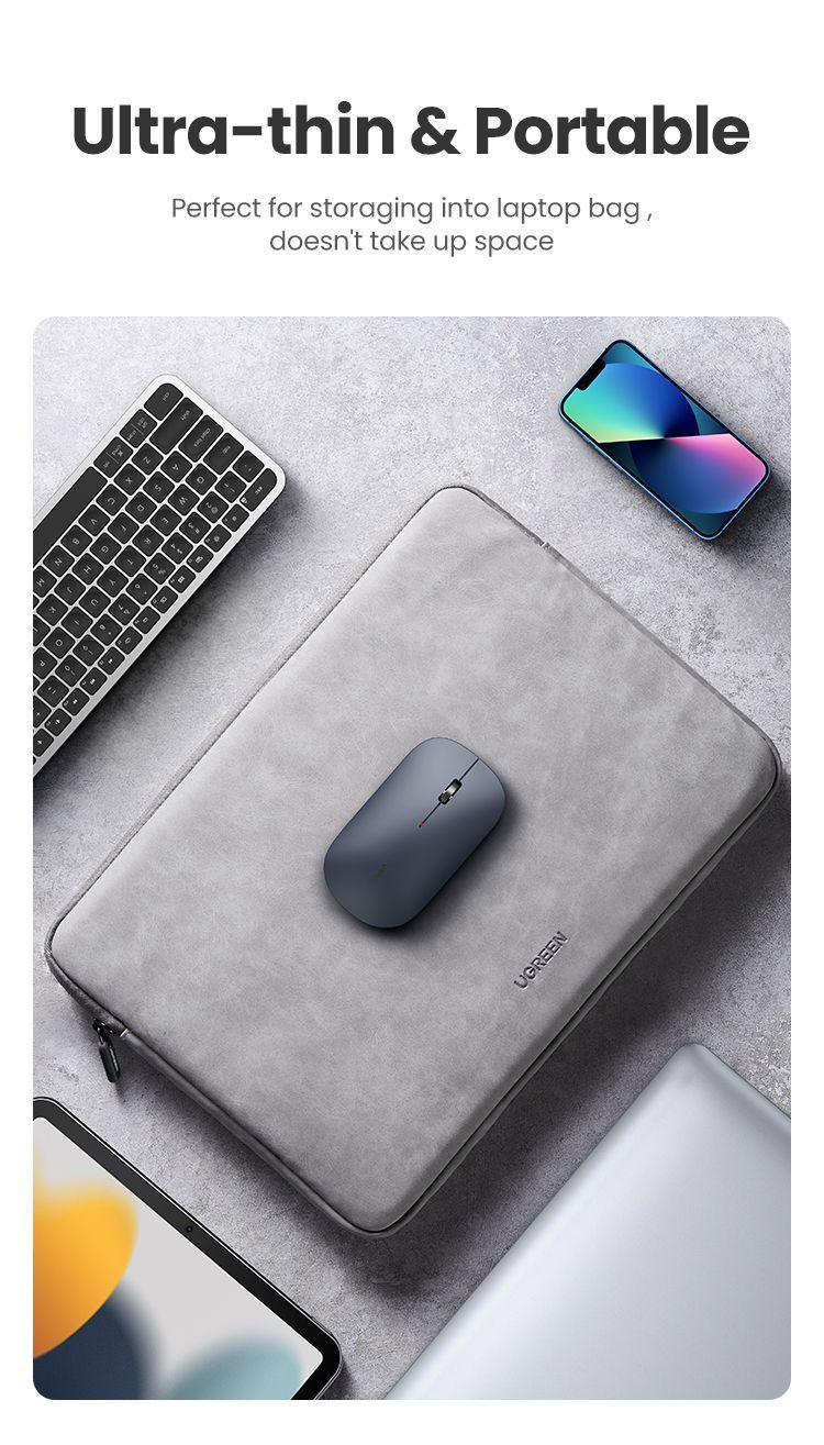 Mouse inalámbrico slim modelo MU001 Gris Ugreen-3