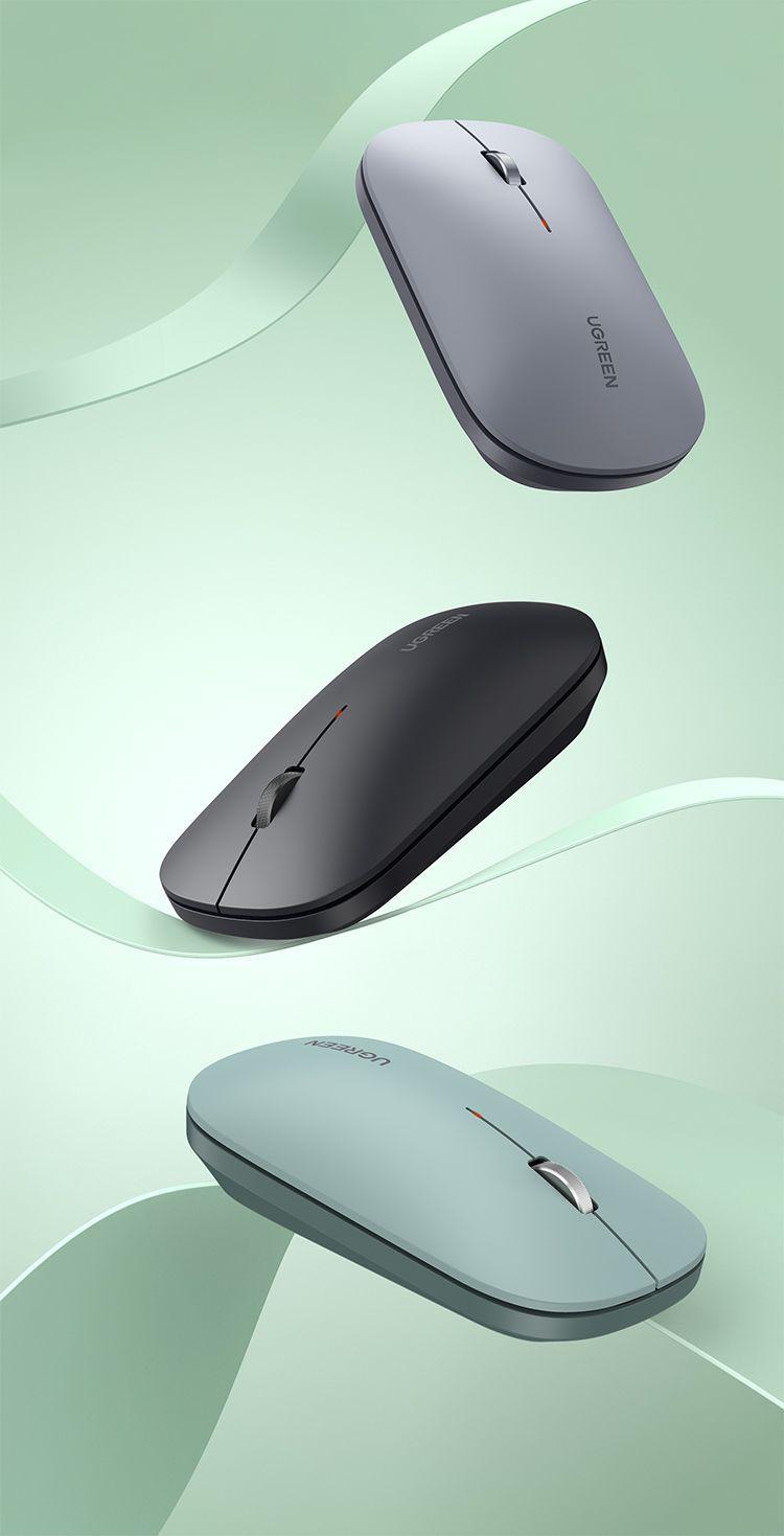 Mouse inalámbrico slim modelo MU001 Gris Ugreen-5