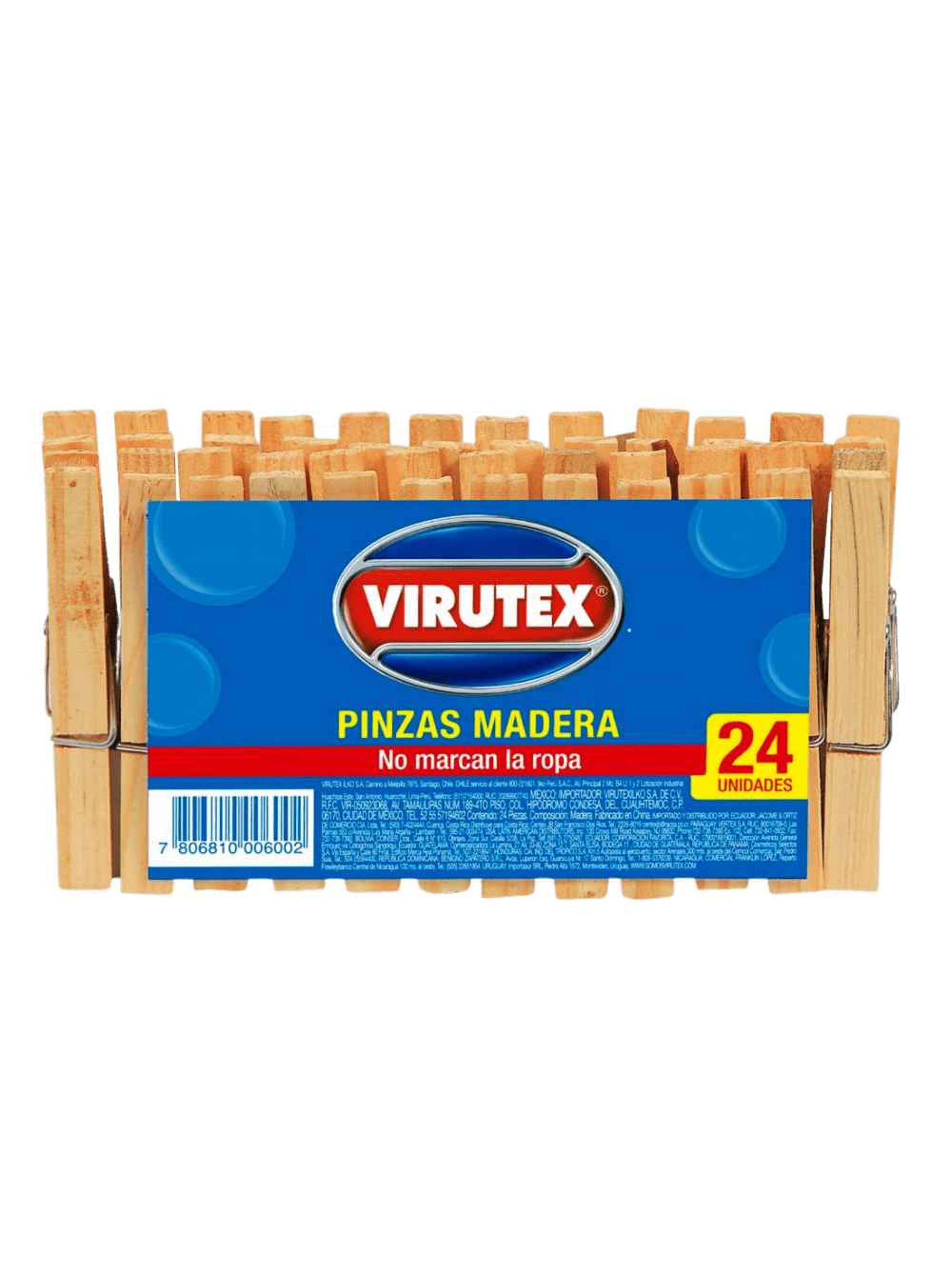 Pinzas para ropa de madera 24un Virutex-0