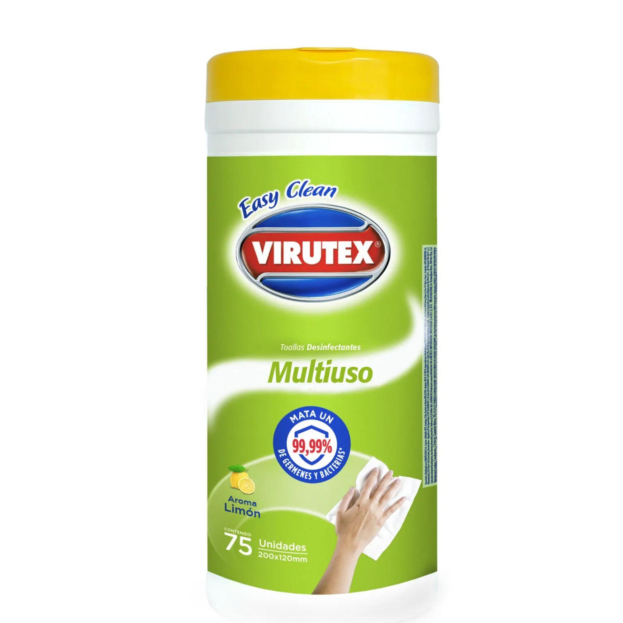 Toallitas Desinfectantes Multiuso Frasco Aroma Limón 75un. - Virutex-0