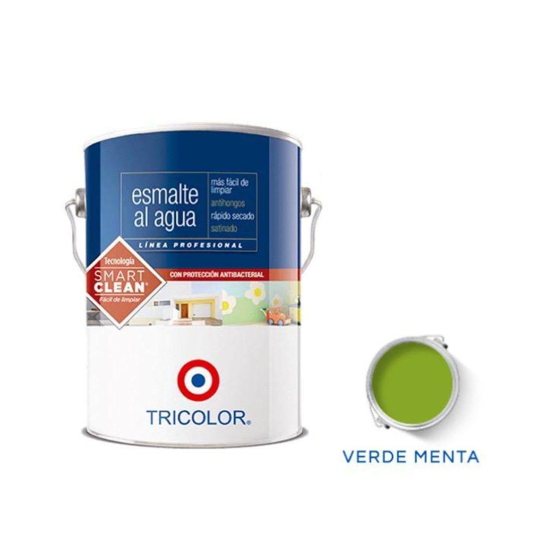 Esmalte Al Agua Profesional 1 Gl Verde Menta Tricolor-0