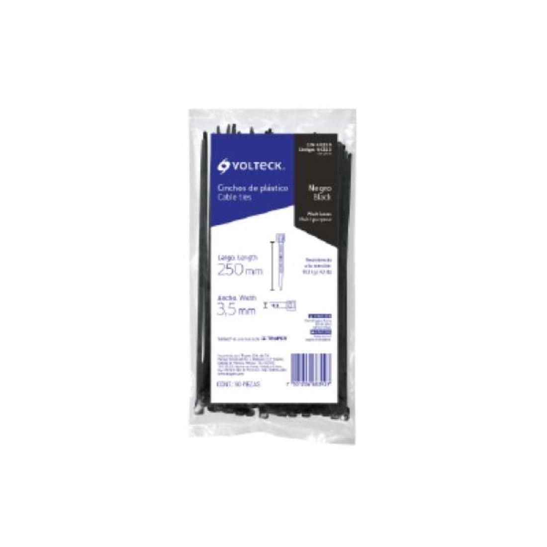 Amarras Plásticas Negra 3.5x250mm 50un Volteck-0