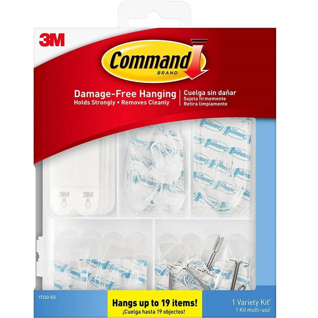 Kit tiras para colgar cuadros y ganchos clear Hasta 19un-0