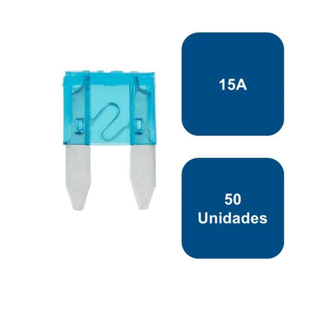 Fusible Tipo Enchufe Mini 50un. 15a Azul Flosser-0