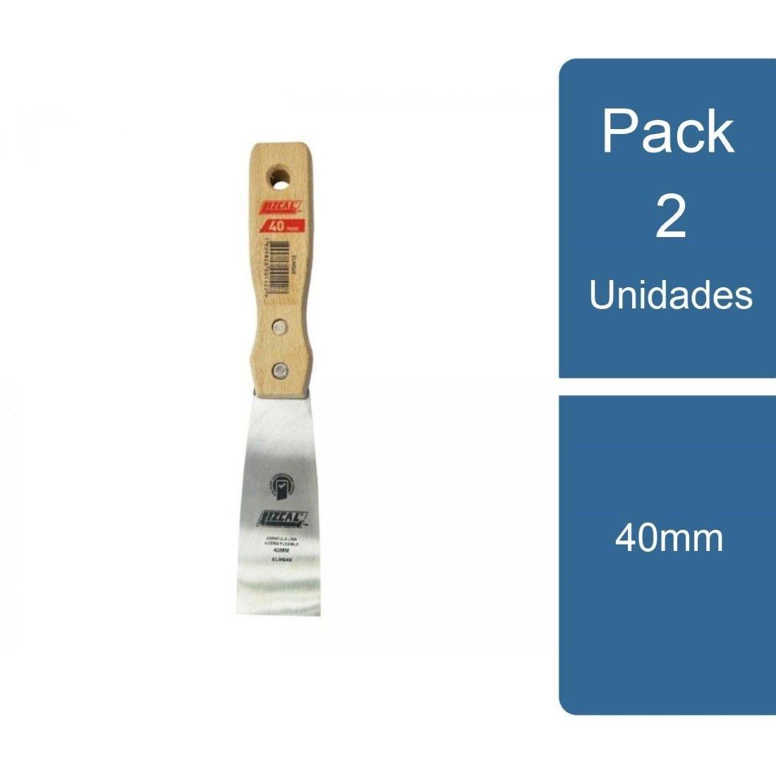 Pack 2 Espátula Metal Lisa 40mm Lizcal-0