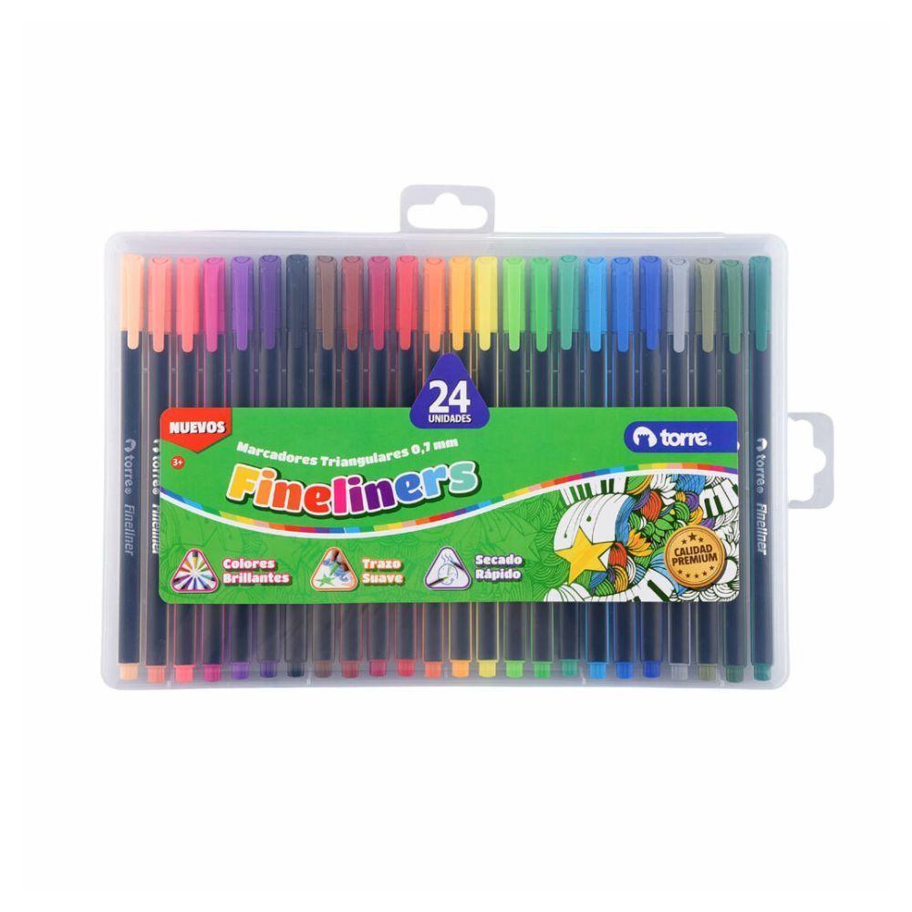 Set de fineliners 0.7mm 24 colores Torre-0
