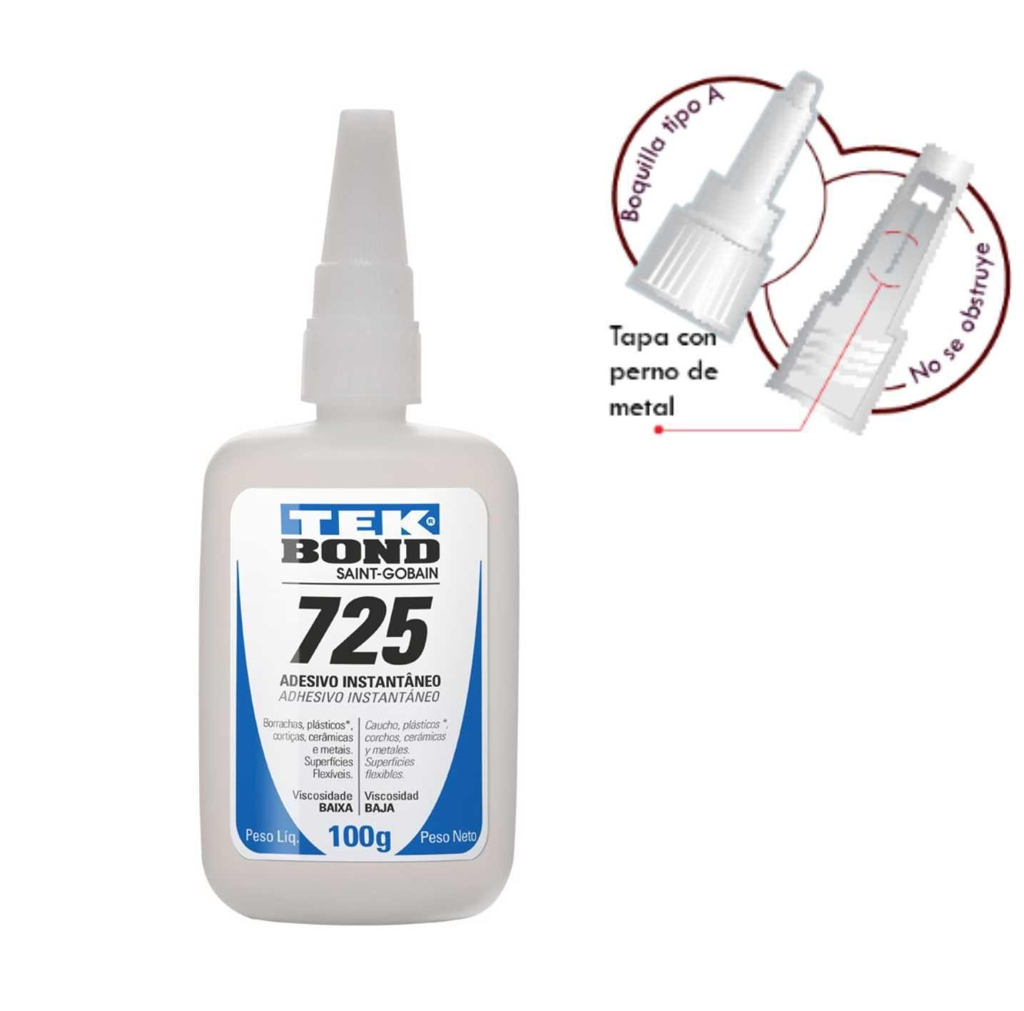 Adhesivo Instantaneo 725 Baja Viscosidad 100grs Tekbond-1