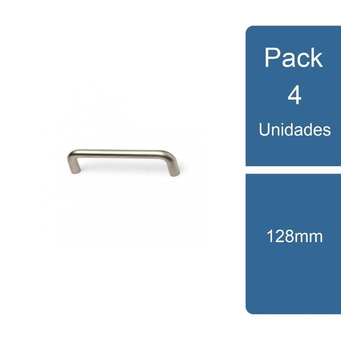 Pack 4 Manilla Tirador para Cajones Mónaco Acero 128mm DMC-0