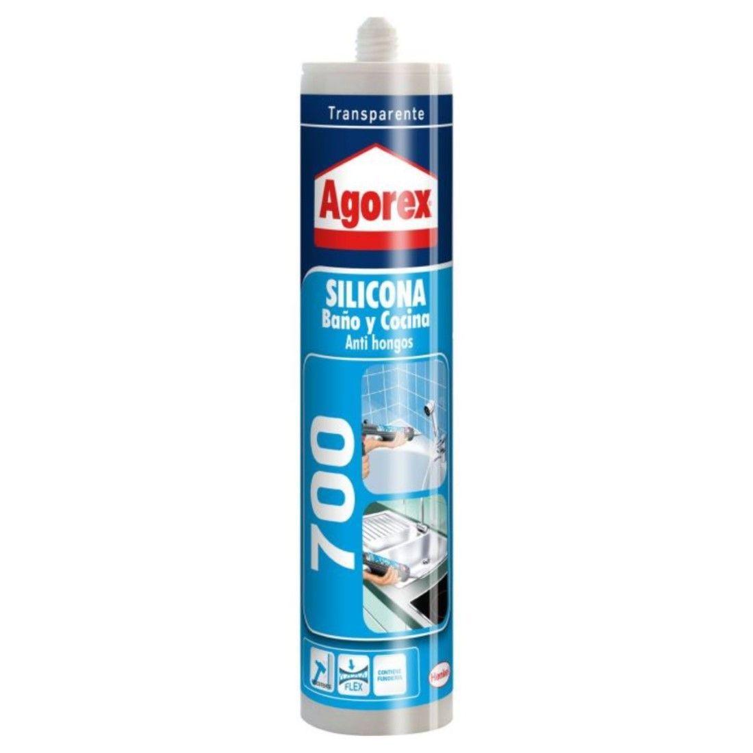 Silicona Baño y Cocina Antihongos 700 Transparente Agorex-0
