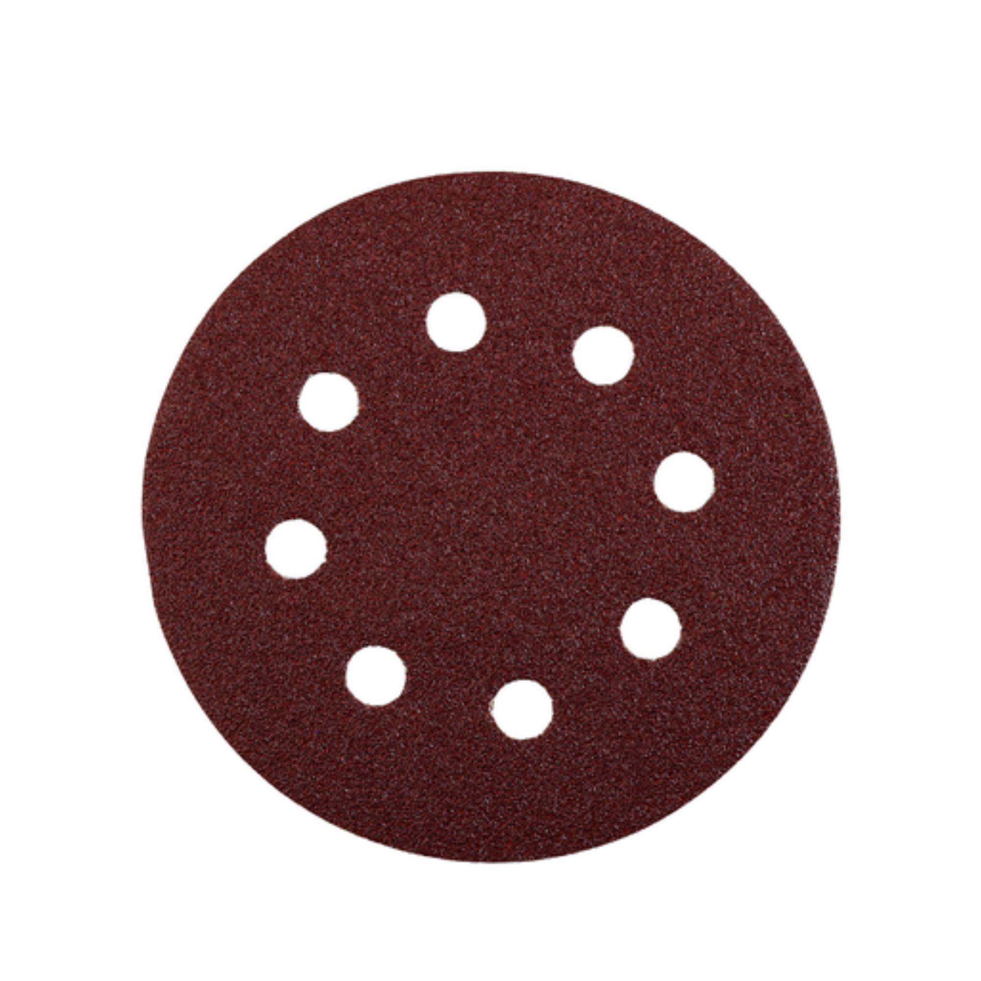Discos Lijas Velcro 8 Perforaciones 5" / 125mm Grano 80 5un - KWB-1