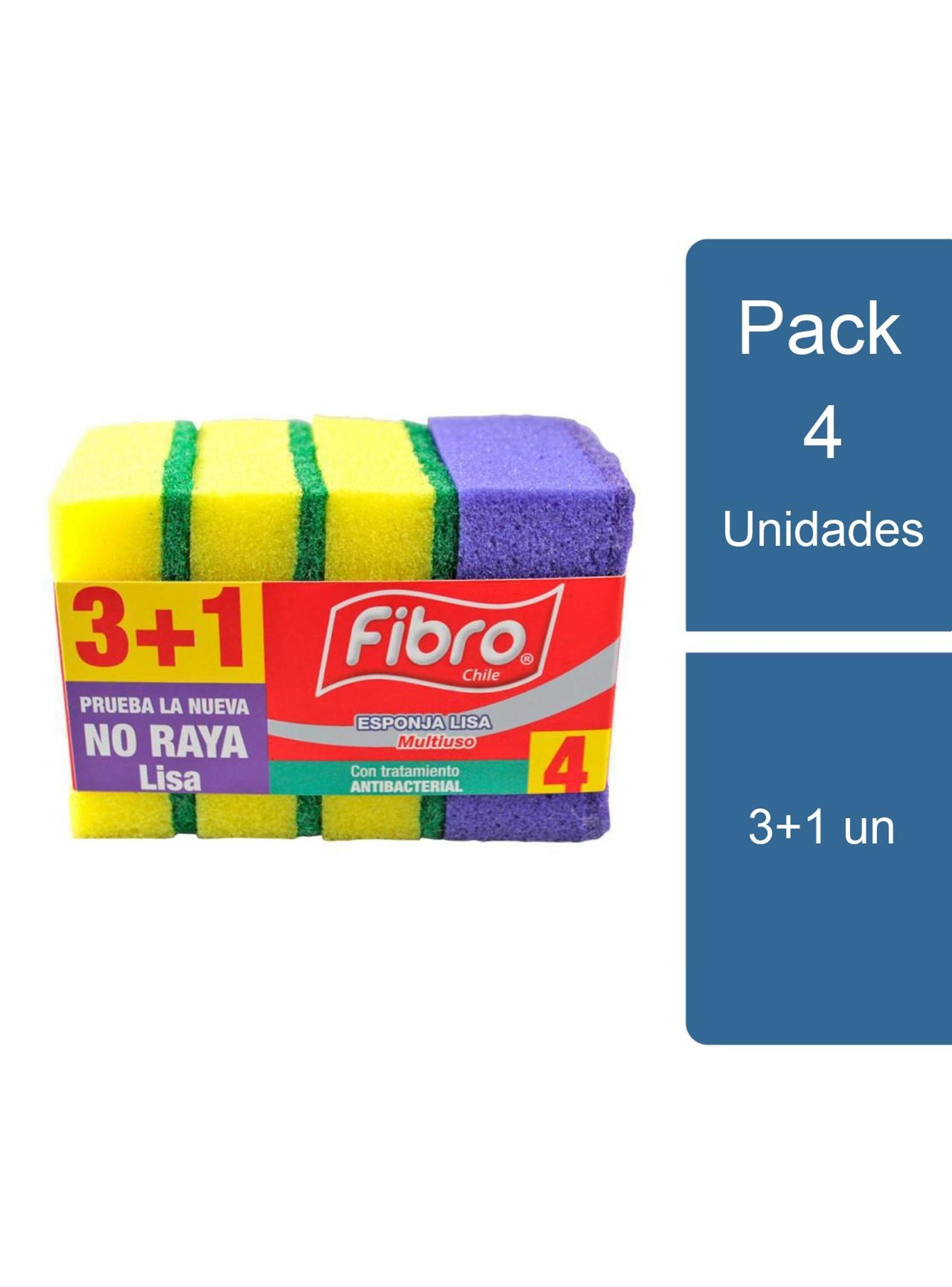 Pack 4 Esponja Cocina Estandar 3+1 un Fibro-0