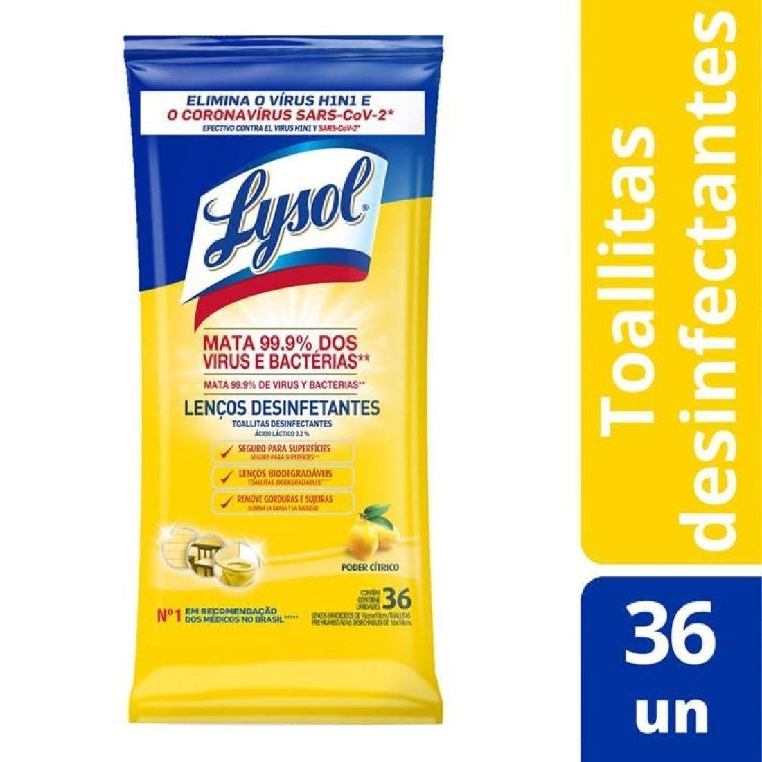 Toallitas Desinfectantes Biodegradables Citrico 36un Lysol-0
