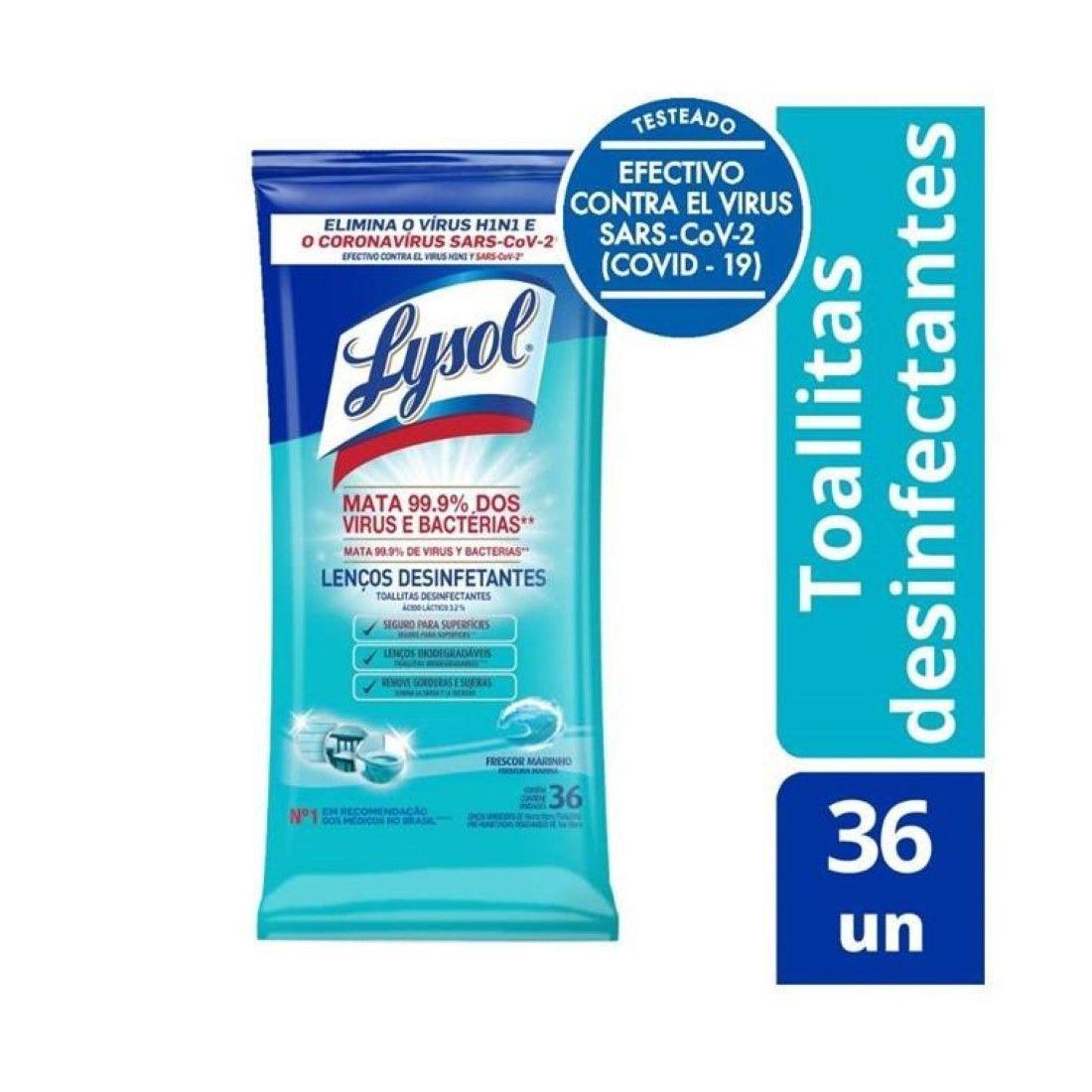 Toallitas Desinfectantes Biodegradables Marina 36un Lysol-0