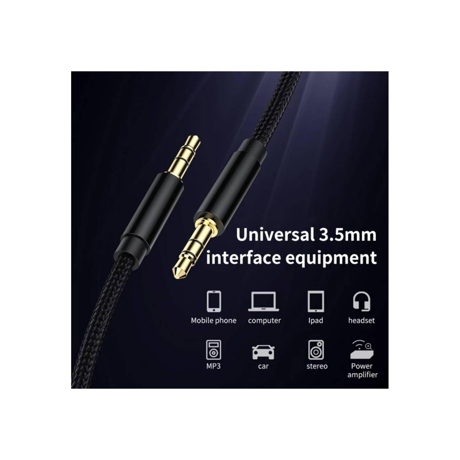 Cable Auxiliar de Audio 3.5mm 1.8mts Tecmaster-2