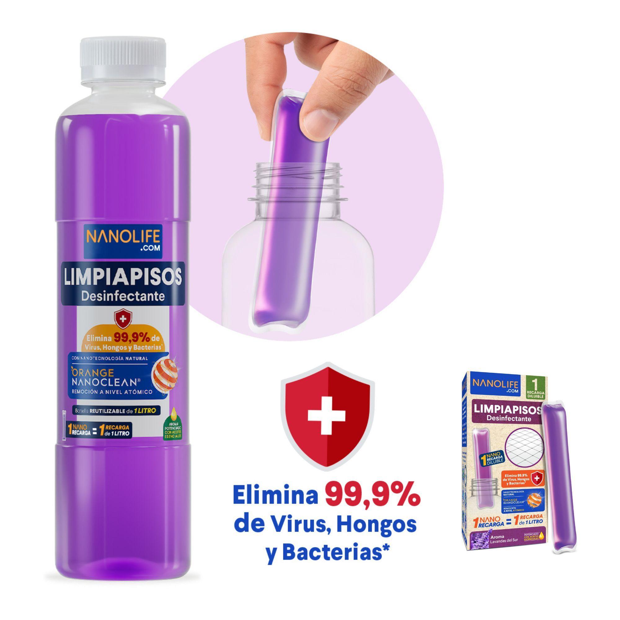 Limpiapisos Desinfectante Kit de inicio Lavanda 1lt+Recarga-1