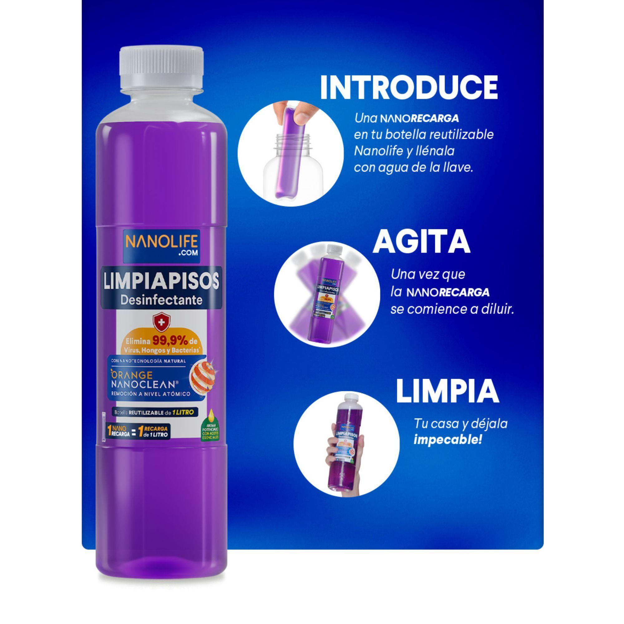 Limpiapisos Desinfectante Kit de inicio Lavanda 1lt+Recarga-3