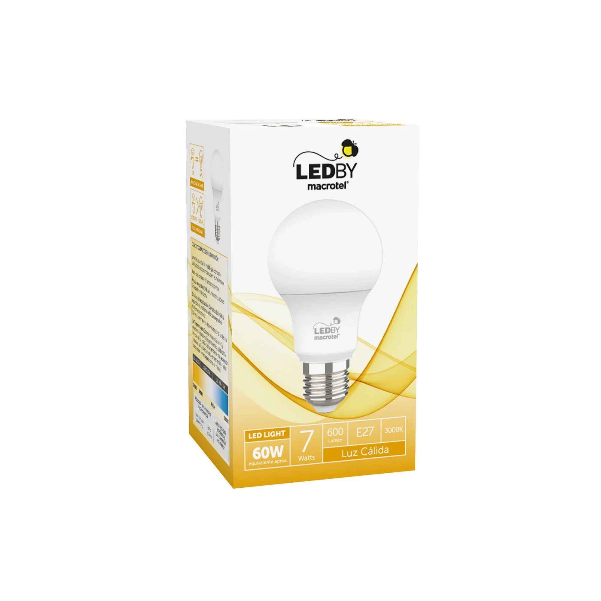 Ampolleta Led E27 luz cálida 3000K 7W - Macrotel-0