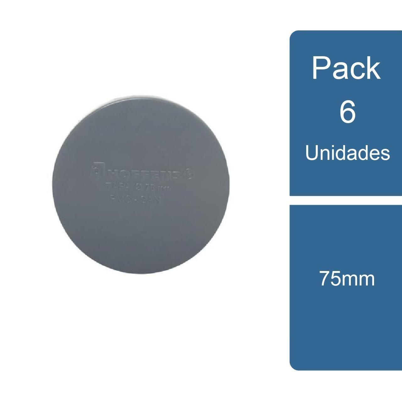 Pack 6 Tapa Gorro PVC Sanitario Gris 75mm PVC-0