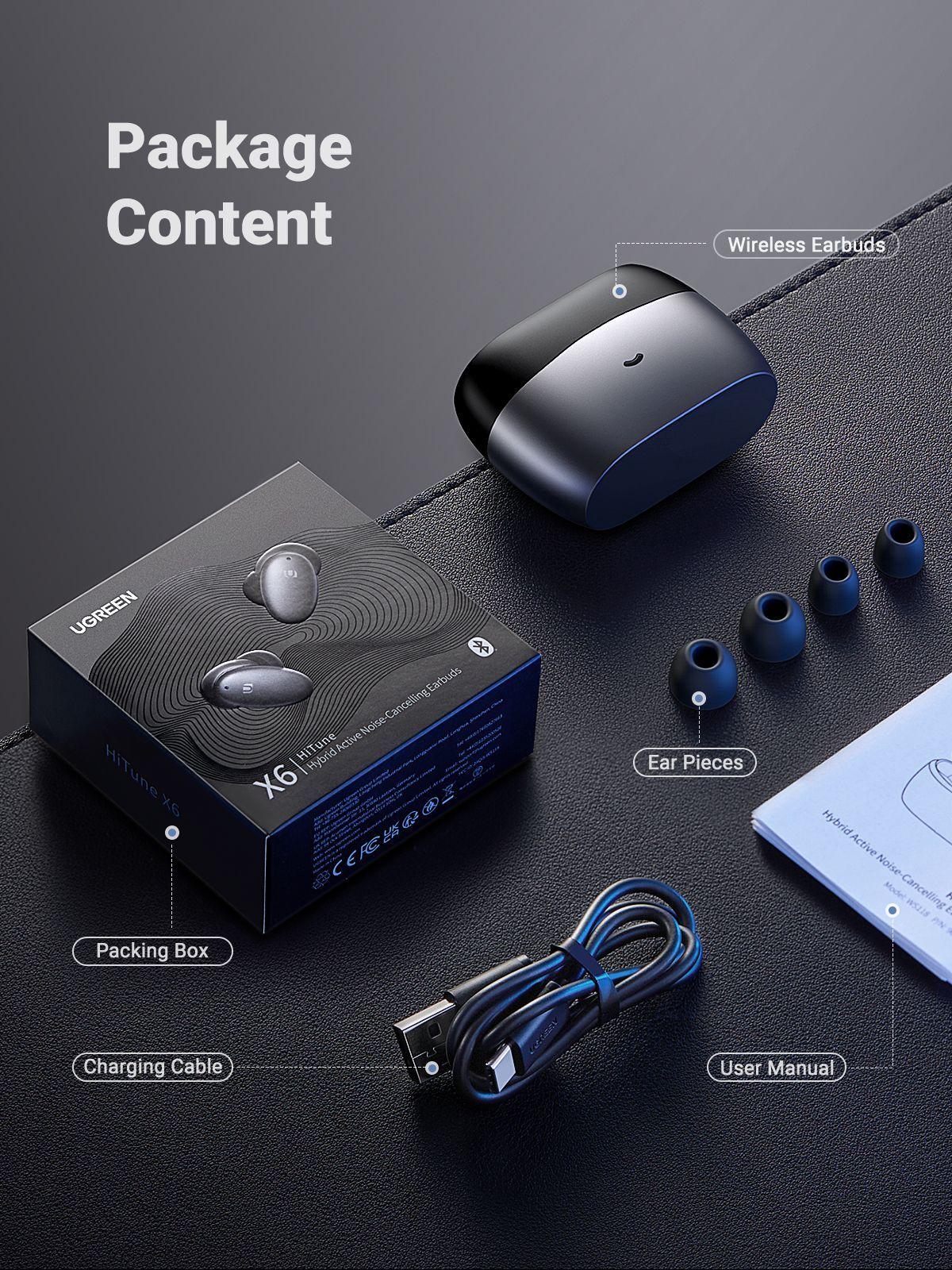 Audífonos Bluetooth HiTune X6 ANC Negro Ugreen-7