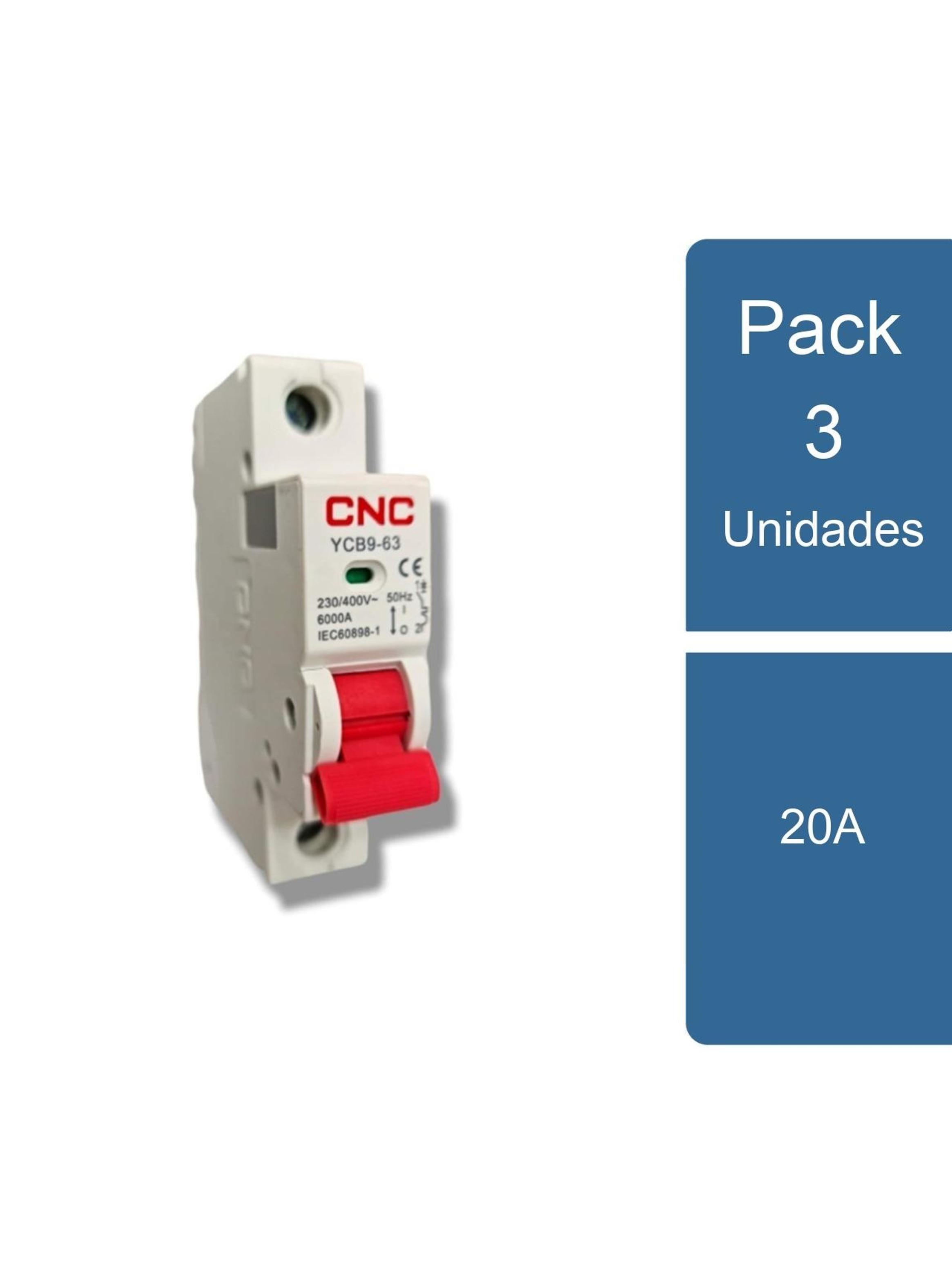 Pack 3 Interruptor Automatico 6KA Curva C 20A CNC-0